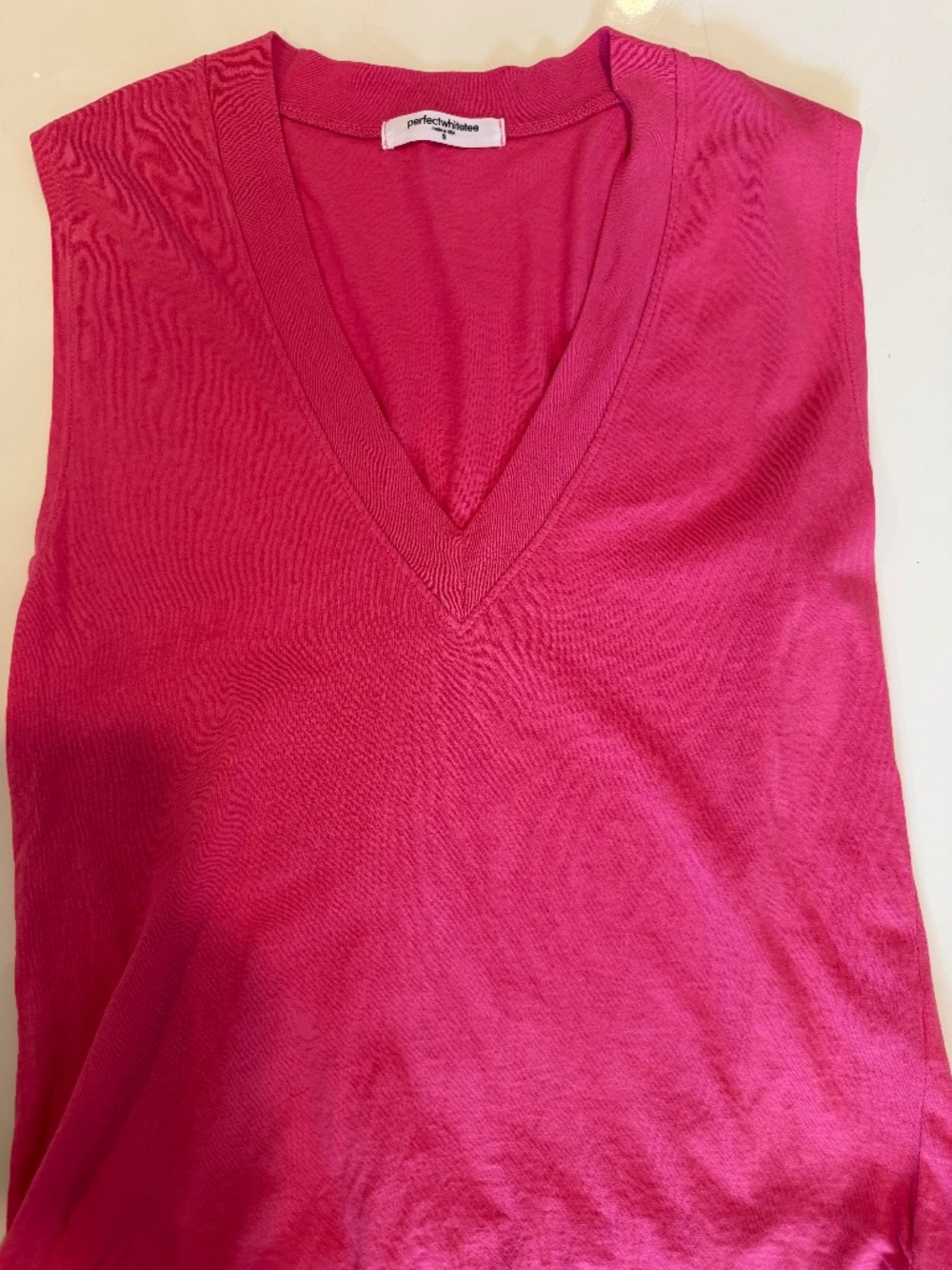 Perfectwhitetee Pink V-Neck Tank